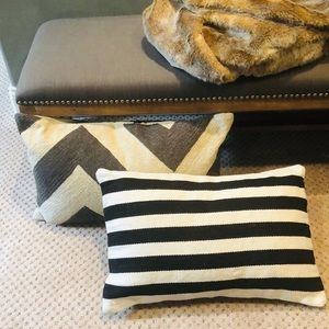 Pottery Barn Lumbar Pillows- black, gray, ecru